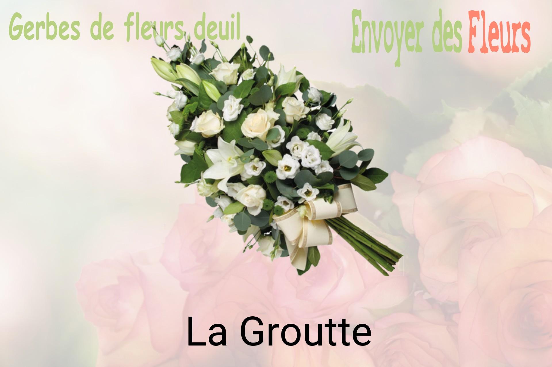 Gerbe de fleurs de deuil livrée à La Groutte